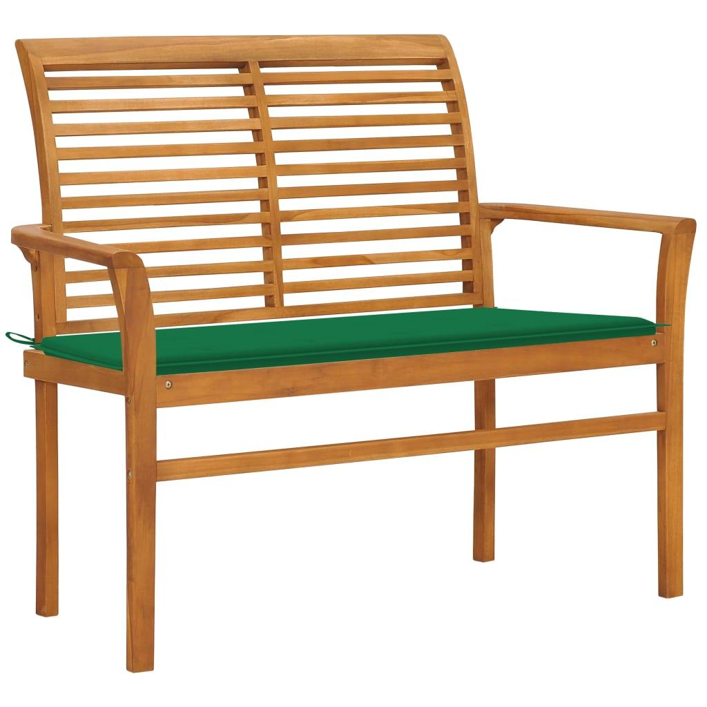 Patio Bench with Green Cushion 44.1