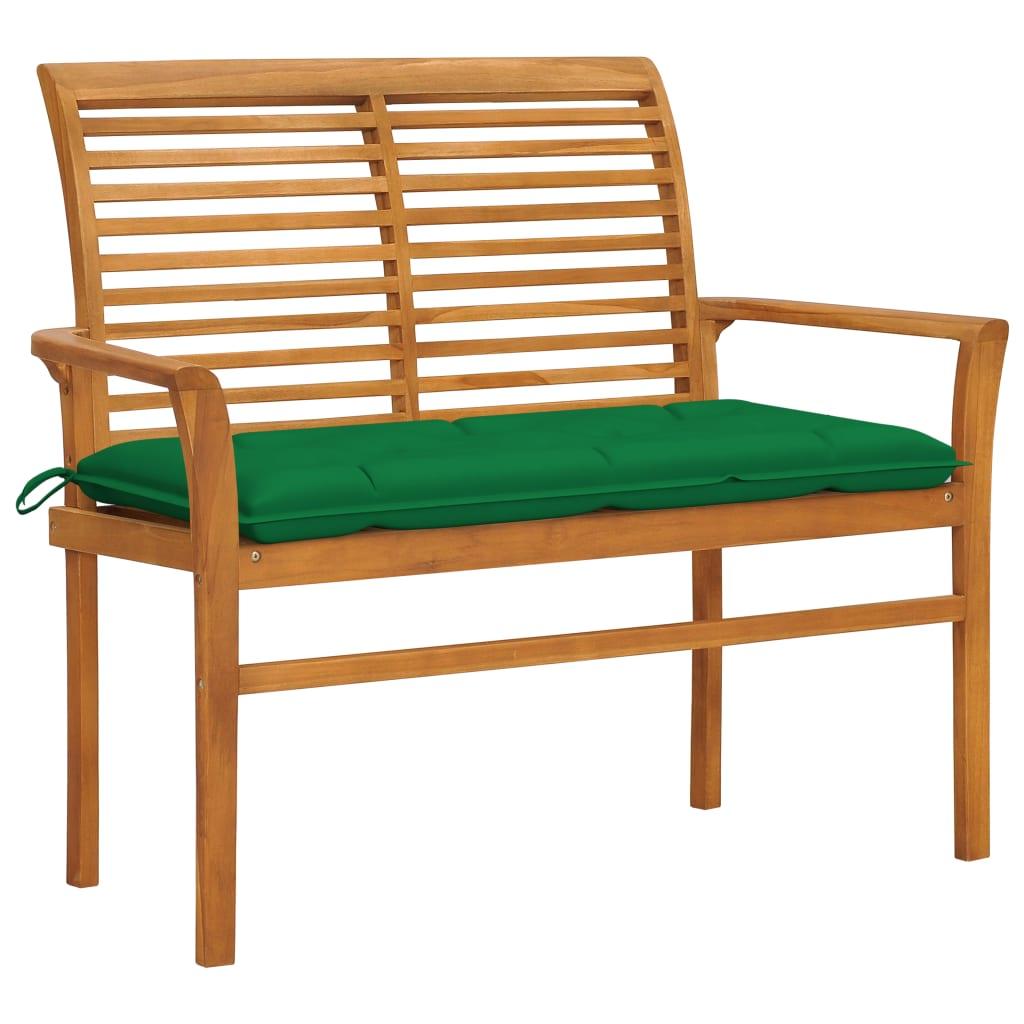 Patio Bench with Green Cushion 44.1