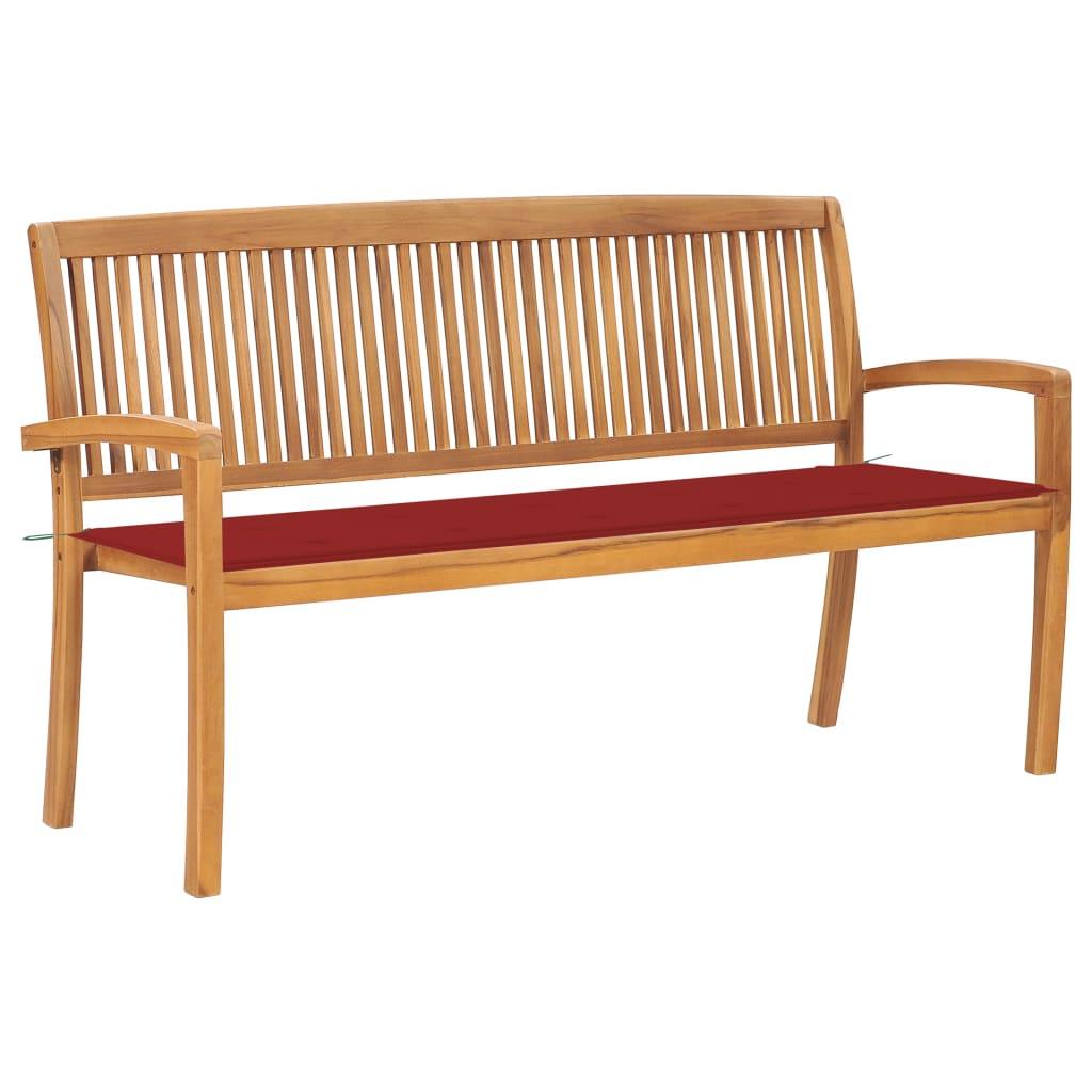 Stacking Patio Bench with Cushion 62.6