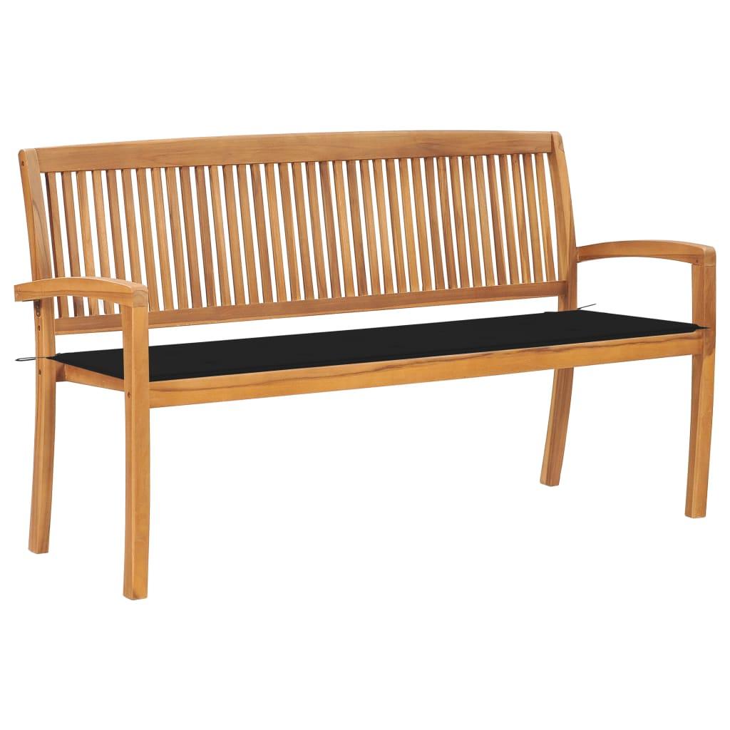 Stacking Patio Bench with Cushion 62.6