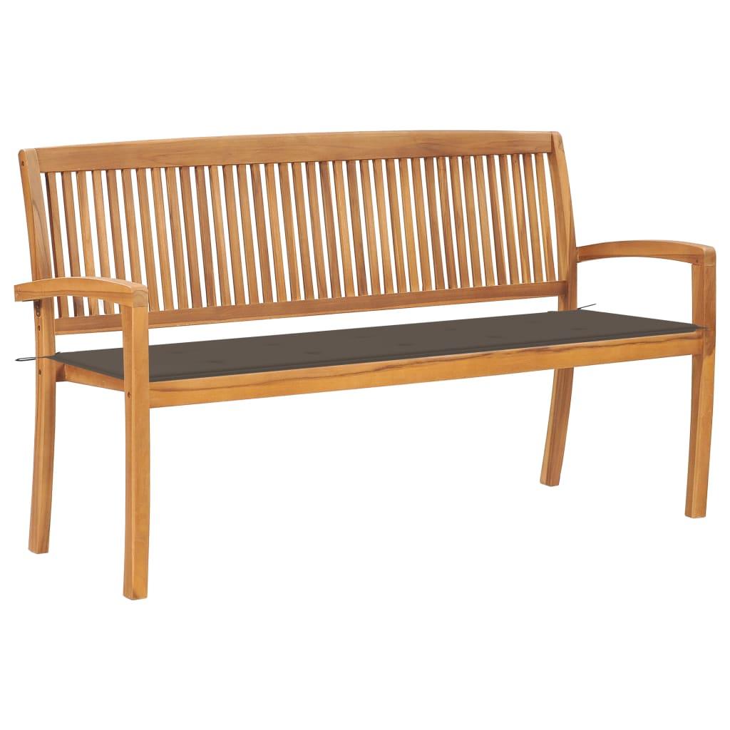 Stacking Patio Bench with Cushion 62.6