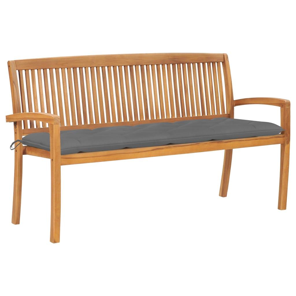 Stacking Patio Bench with Cushion 62.6