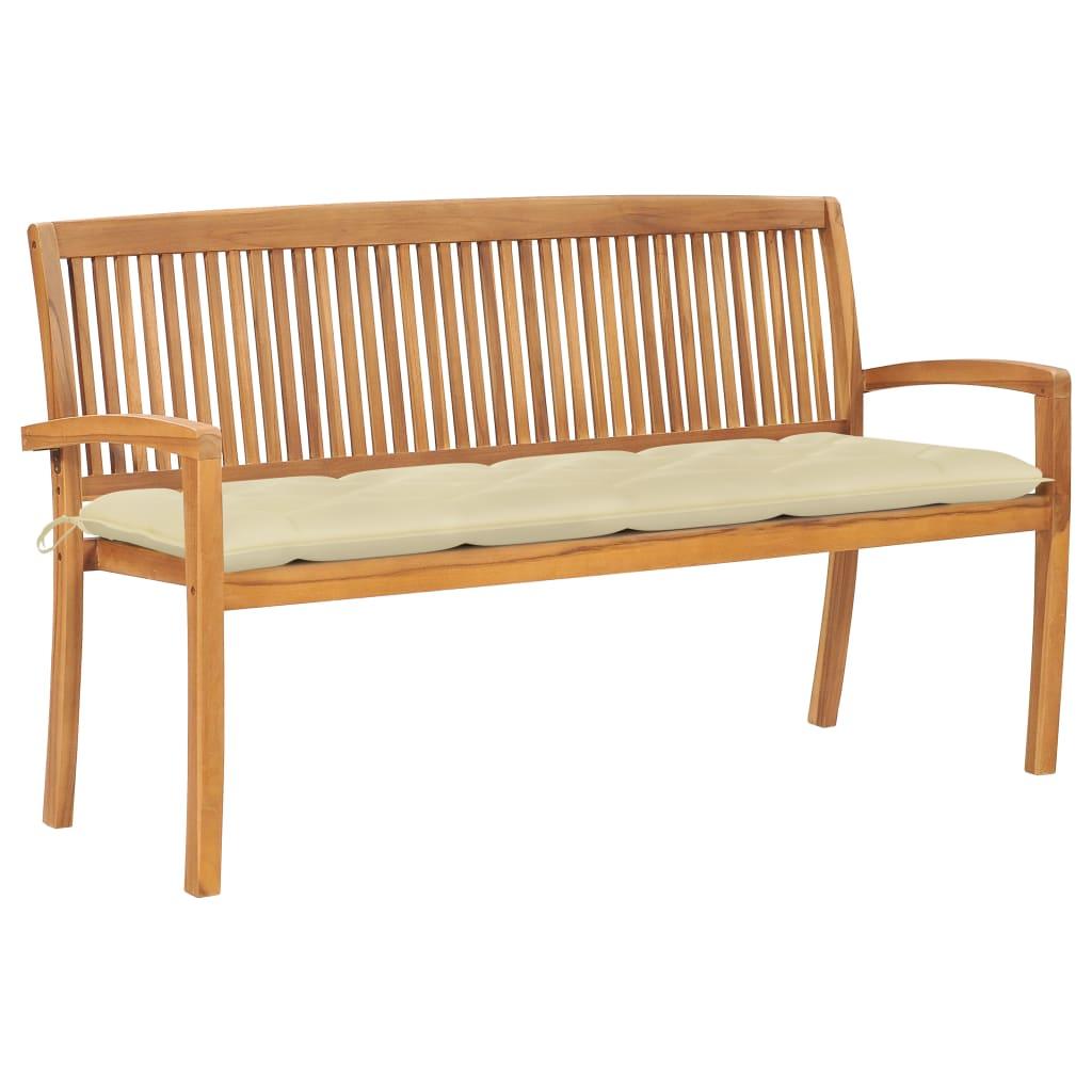 Stacking Patio Bench with Cushion 62.6