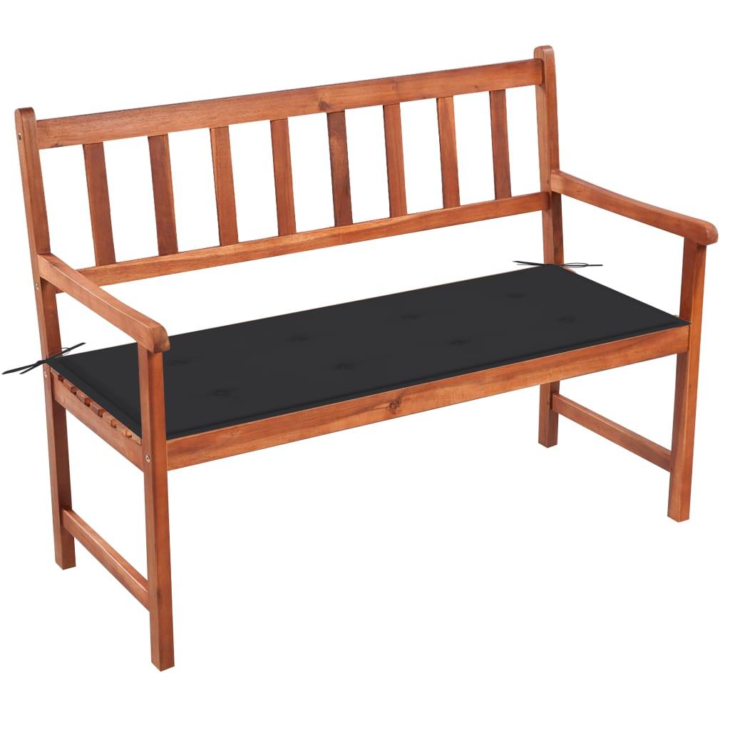 Patio Bench with Cushion 47.2" Solid Acacia Wood - vidaXL - 3063768 - Set Shop and Smile