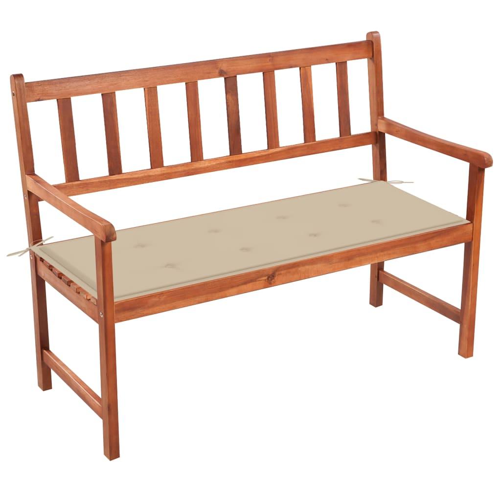Patio Bench with Cushion 47.2" Solid Acacia Wood - vidaXL - 3063771 - Set Shop and Smile