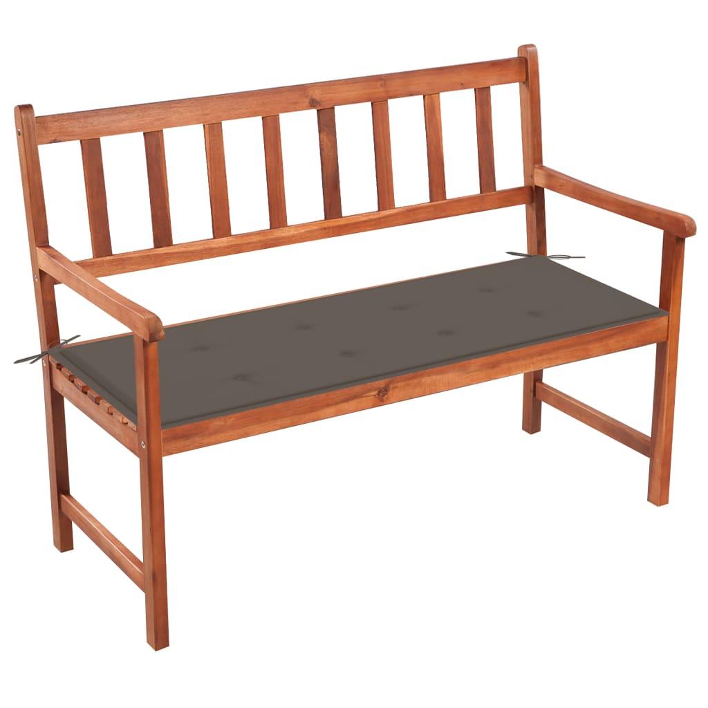 Patio Bench with Cushion 47.2" Solid Acacia Wood - vidaXL - 3063776 - Set Shop and Smile