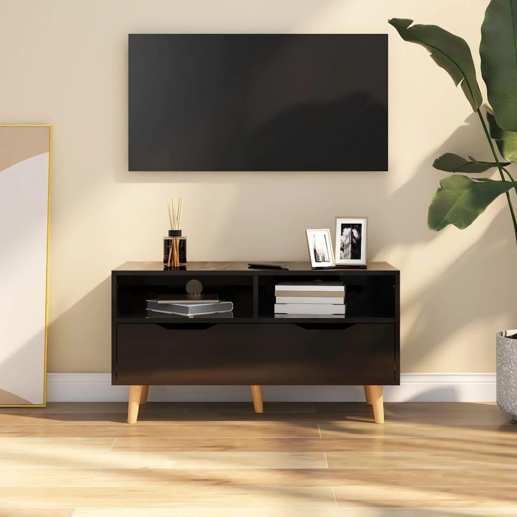 TV Cabinet High Gloss Black 35.4