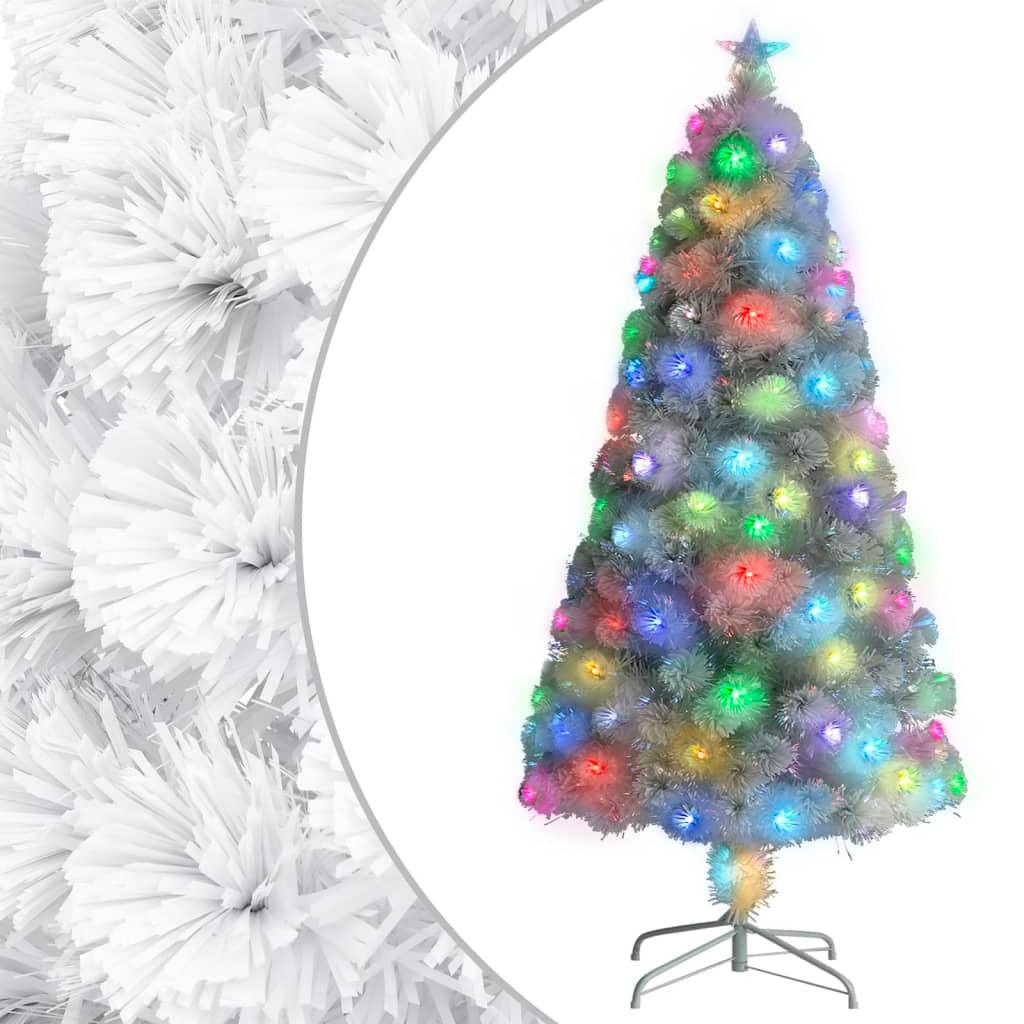 Artificial Christmas Tree with LED White 4 ft Fiber Optic