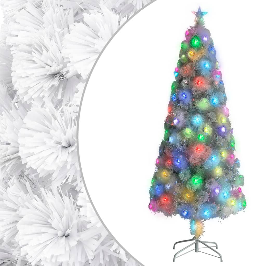 Artificial Christmas Tree with LED White 7 ft Fiber Optic