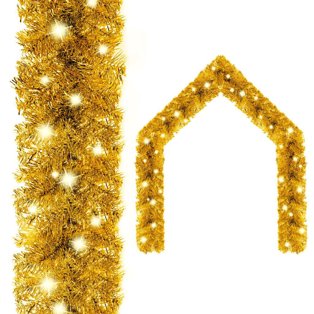 Christmas Garland with LED Lights 66 ft Gold