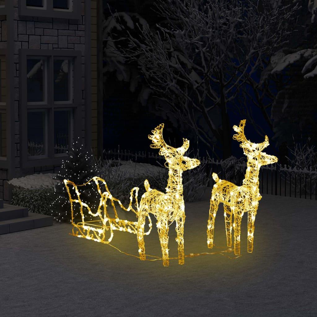 Reindeers & Sleigh Christmas Decoration 160 LEDs 51.2