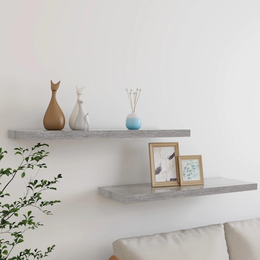 Floating Wall Shelves 2 pcs Concrete Gray 31.5