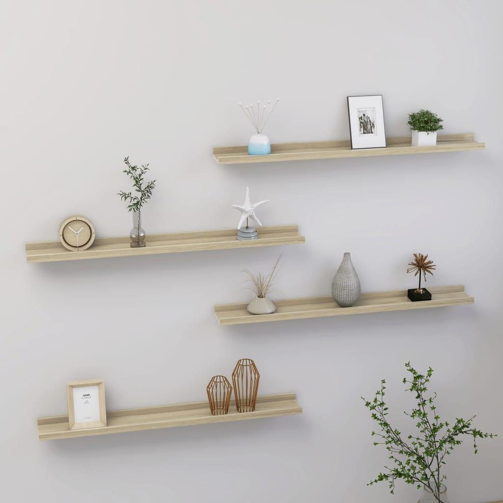 Wall Shelves 4 pcs Sonoma Oak 31.5