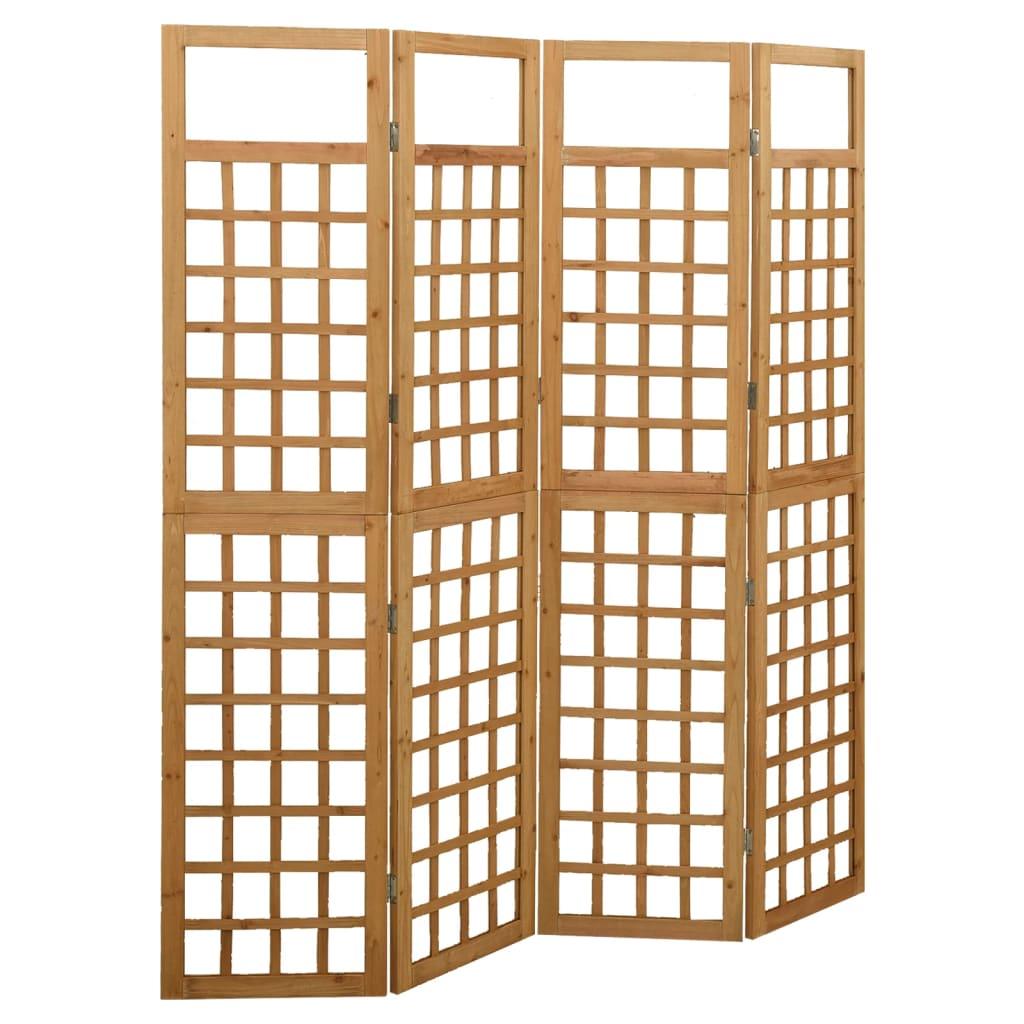 4-Panel Room Divider/Trellis Solid Fir Wood 63.4