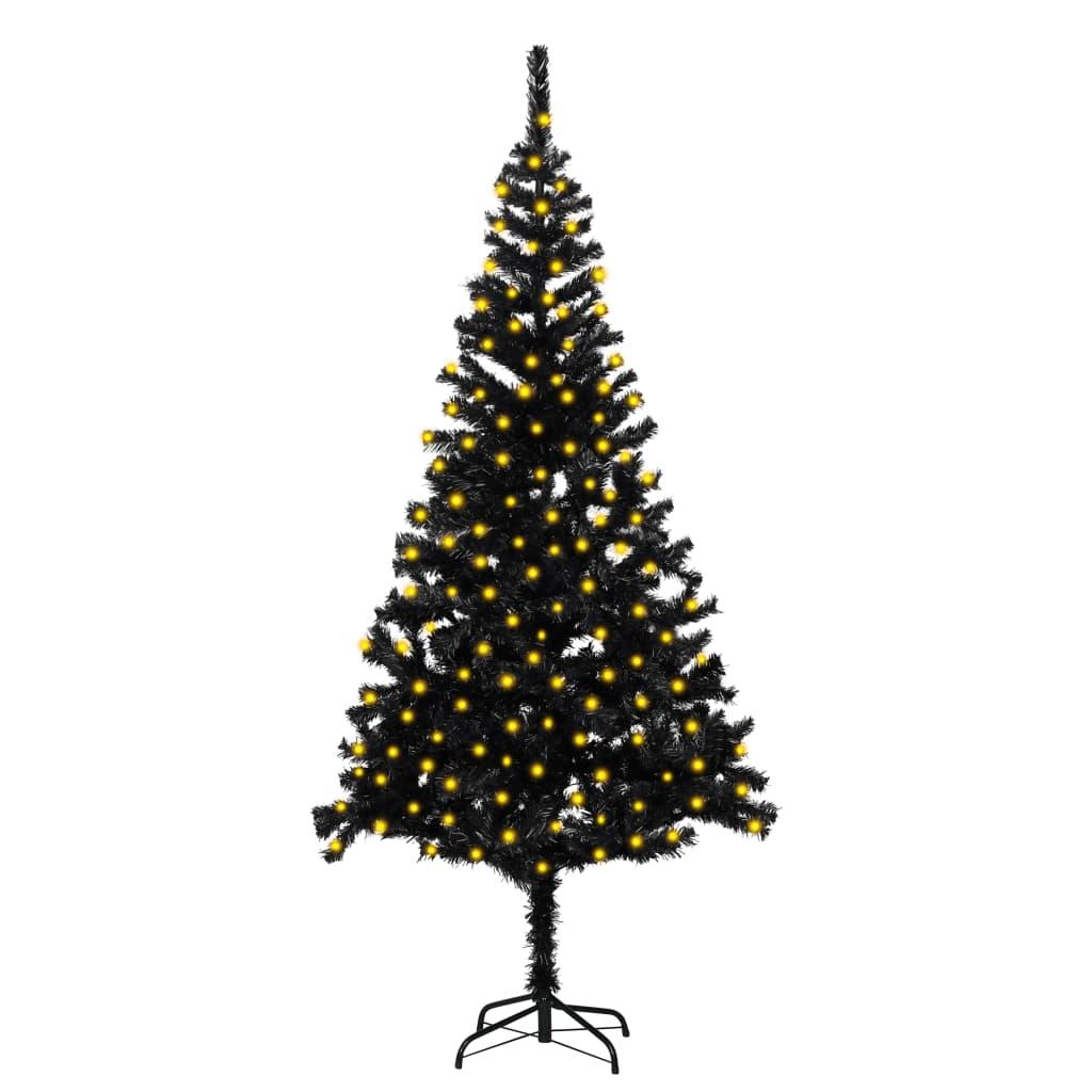 Artificial Christmas Tree with LEDs&Stand Black 82.7" PVC - vidaXL - 3077419 - Set Shop and Smile