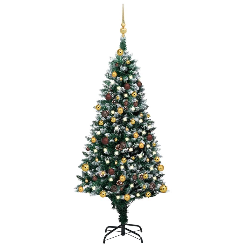 Artificial Christmas Tree with LEDs&Ball Set&Pinecones 59.1" - vidaXL - 3077530 - Set Shop and Smile