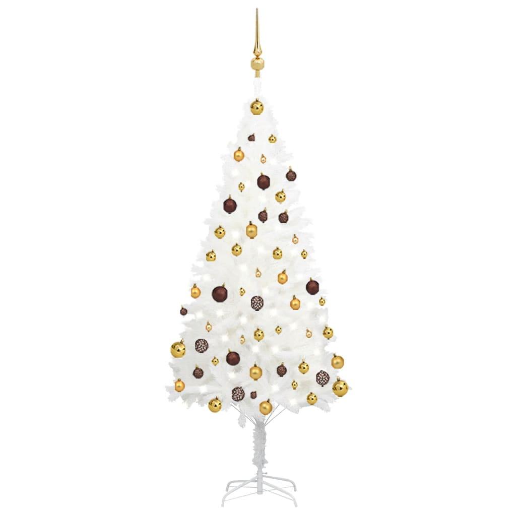 Artificial Christmas Tree with LEDs&Ball Set White 59.1" - vidaXL - 3077547 - Set Shop and Smile