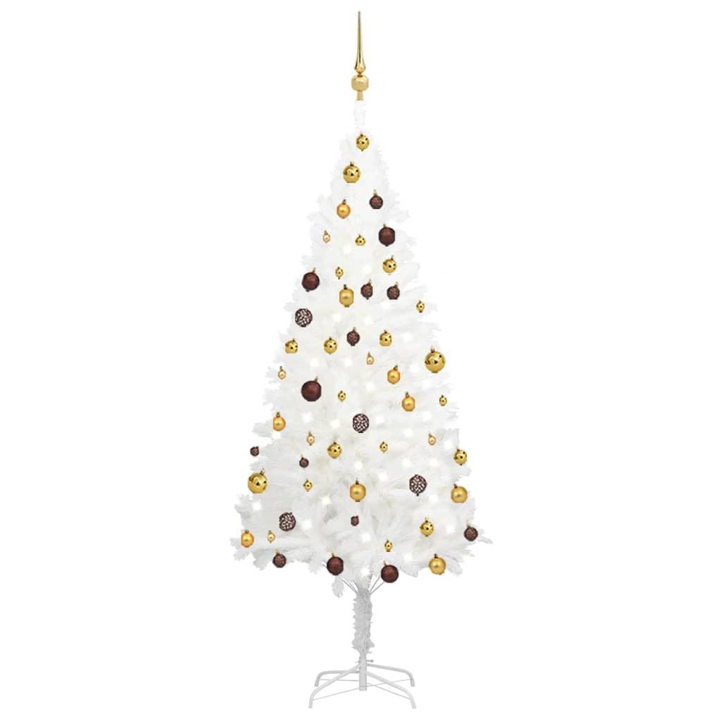 Artificial Christmas Tree with LEDs&Ball Set White 70.9" - vidaXL - 3077548 - Set Shop and Smile