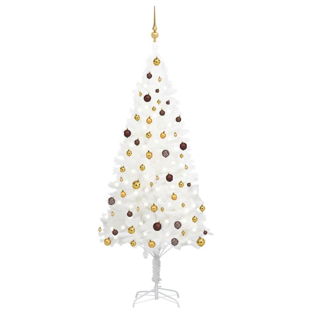 Artificial Christmas Tree with LEDs&Ball Set White 82.7