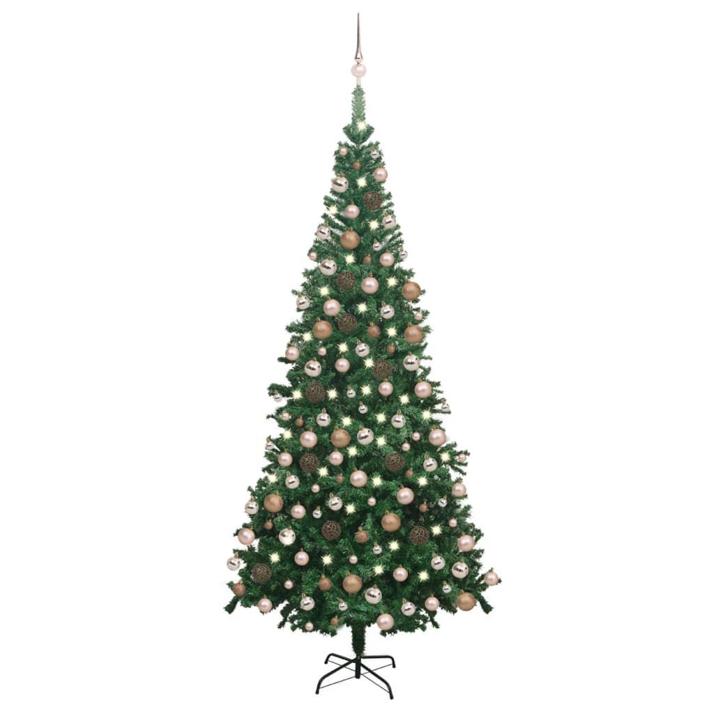 Artificial Christmas Tree with LEDs&Ball Set L 94.5" Green - vidaXL - 3077577 - Set Shop and Smile