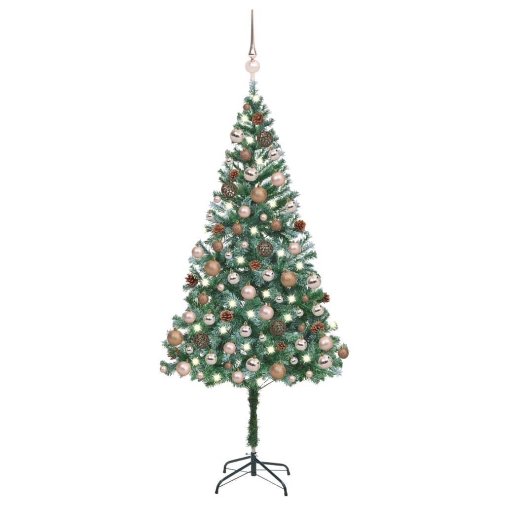 Artificial Christmas Tree with LEDs&Ball Set Pinecones 70.9" - vidaXL - 3077614 - Set Shop and Smile