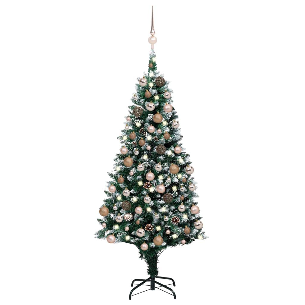 Artificial Christmas Tree with LEDs&Ball Set&Pine Cones 70.9" - vidaXL - 3077617 - Set Shop and Smile