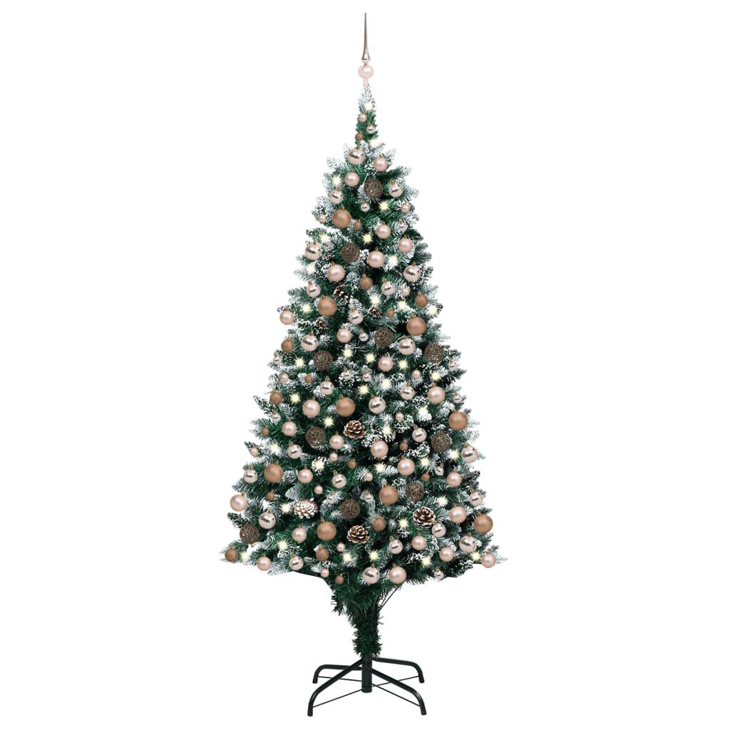 Artificial Christmas Tree with LEDs&Ball Set&Pine Cones 94.5" - vidaXL - 3077619 - Set Shop and Smile