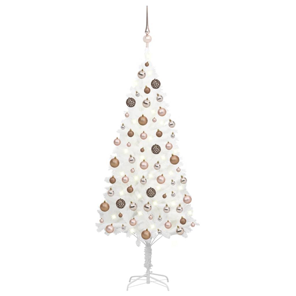 Artificial Christmas Tree with LEDs&Ball Set White 47.2" - vidaXL - 3077632 - Set Shop and Smile