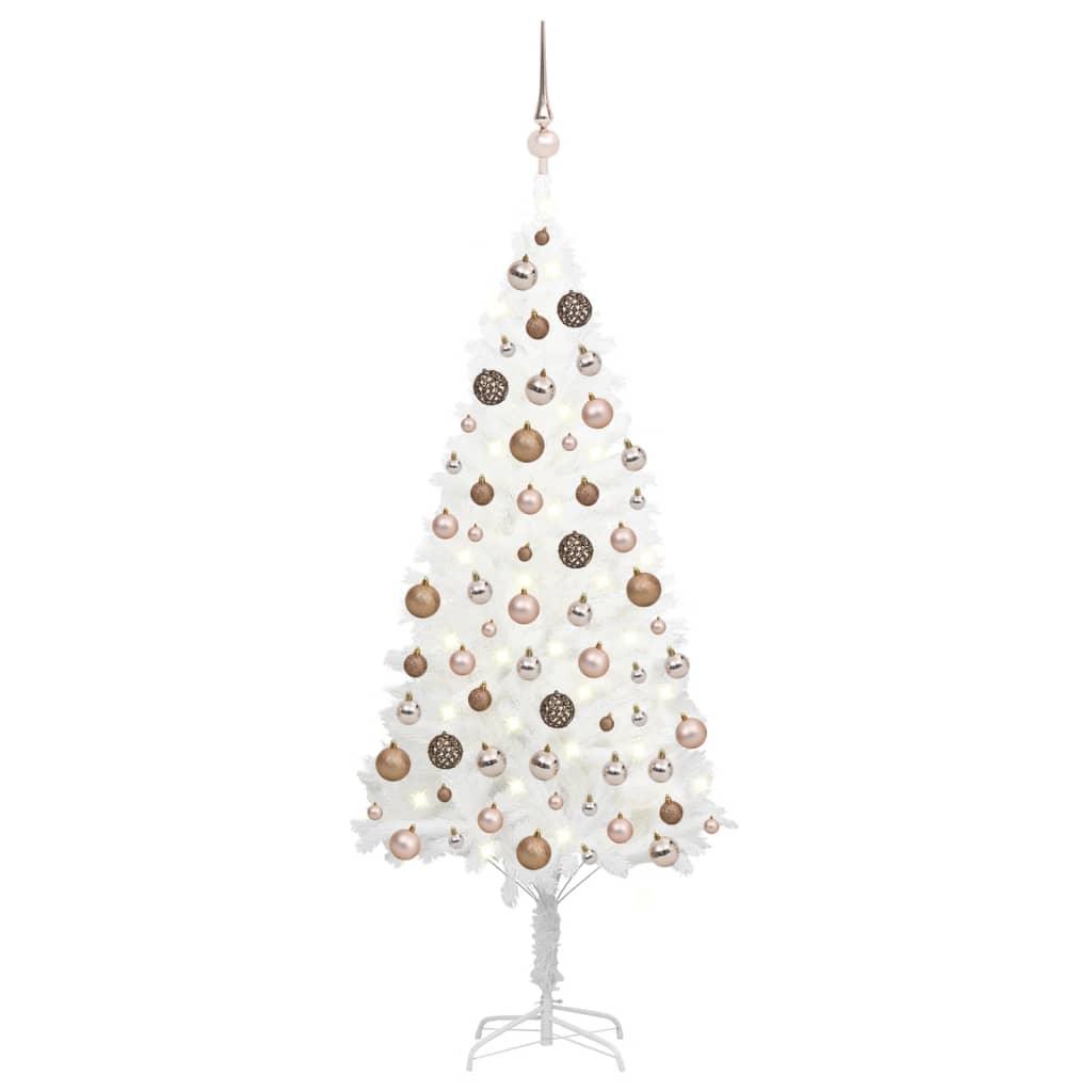 Artificial Christmas Tree with LEDs&Ball Set White 59.1" - vidaXL - 3077633 - Set Shop and Smile