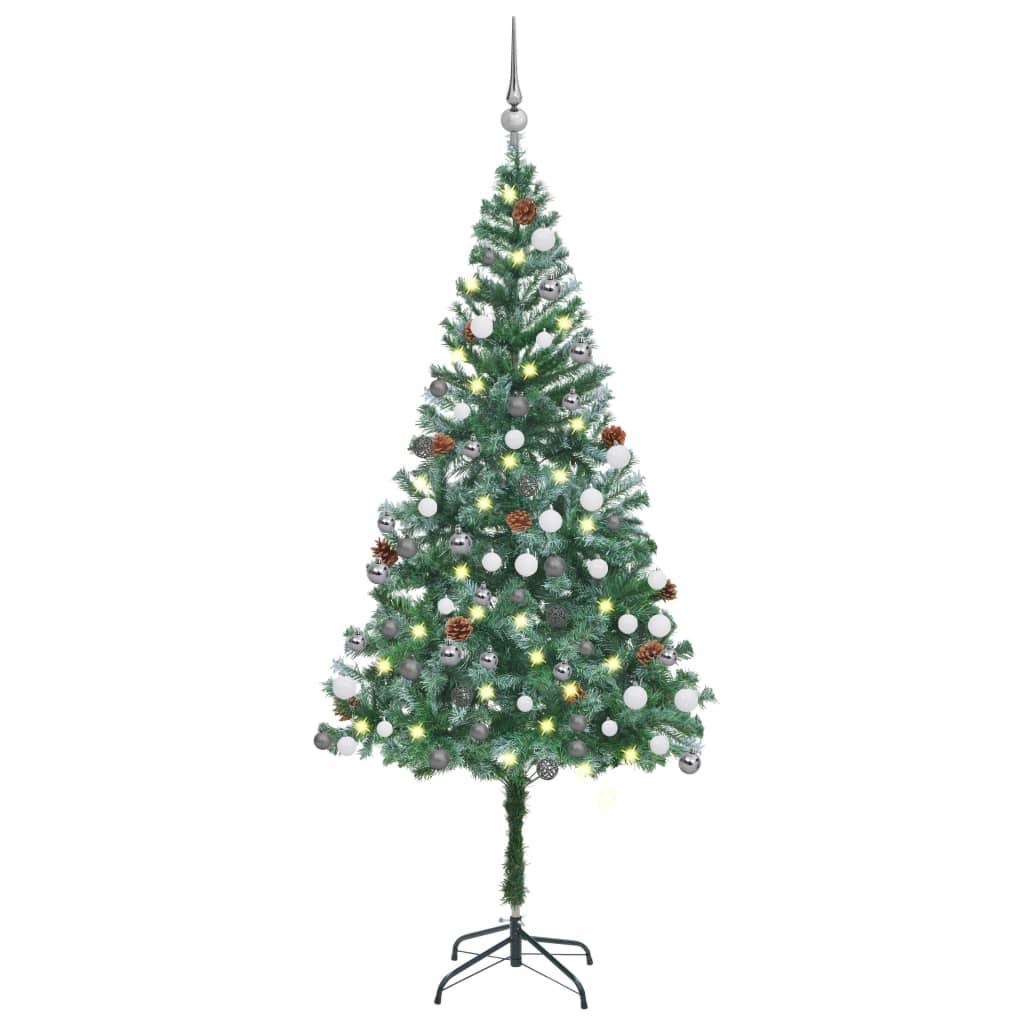 Artificial Christmas Tree with LEDs&Ball Set Pinecones 70.9" - vidaXL - 3077700 - Set Shop and Smile