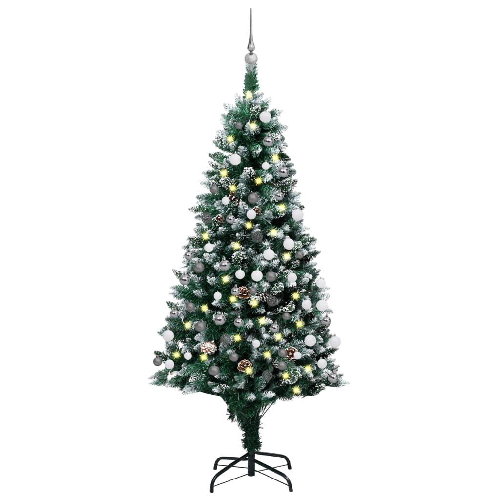 Artificial Christmas Tree with LEDs&Ball Set&Pine Cones 59.1" - vidaXL - 3077702 - Set Shop and Smile