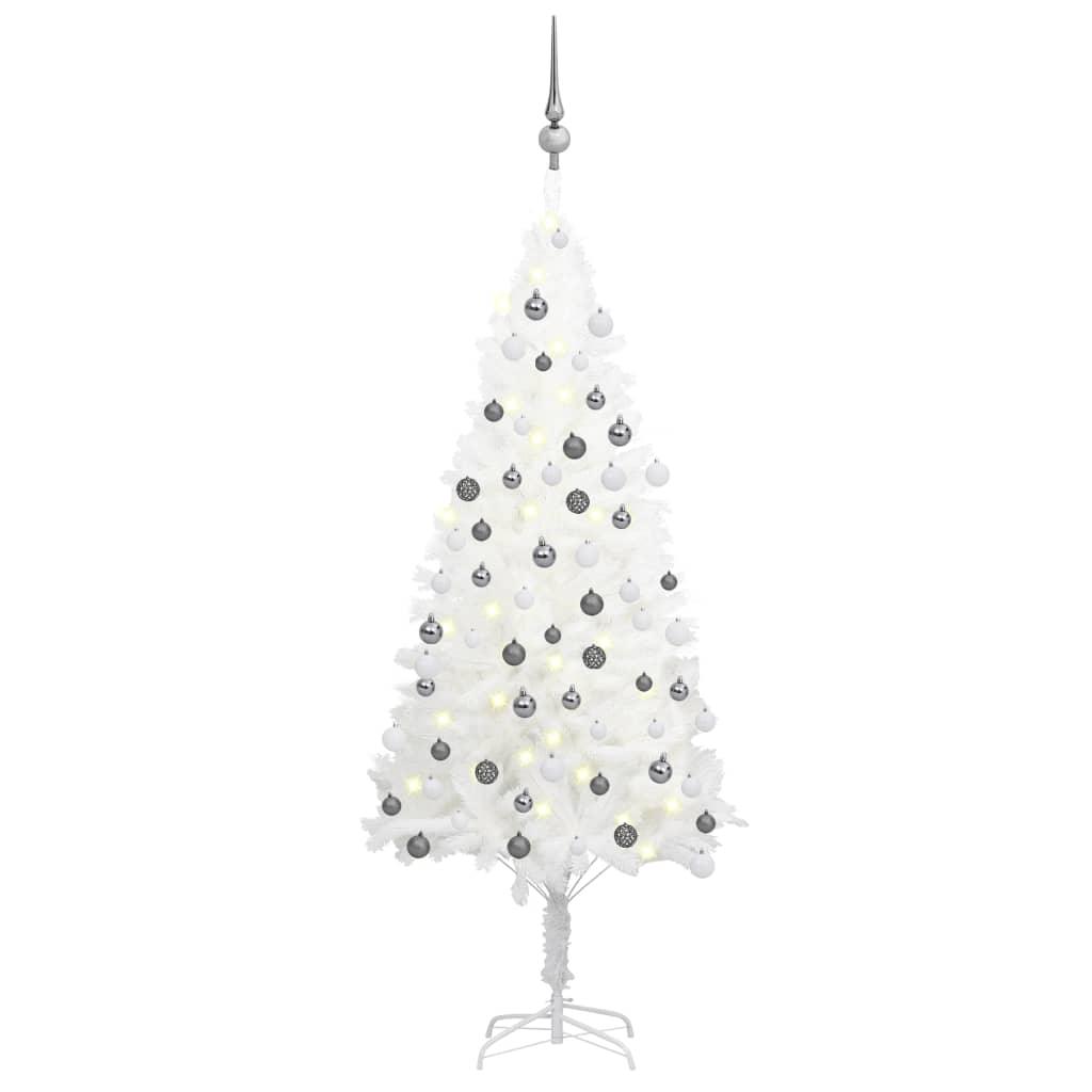 Artificial Christmas Tree with LEDs&Ball Set White 47.2" - vidaXL - 3077718 - Set Shop and Smile