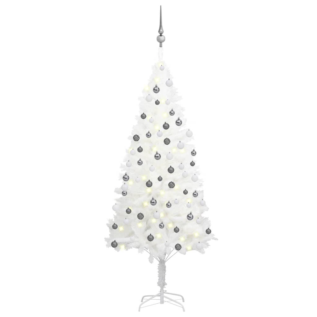 Artificial Christmas Tree with LEDs&Ball Set White 59.1" - vidaXL - 3077719 - Set Shop and Smile