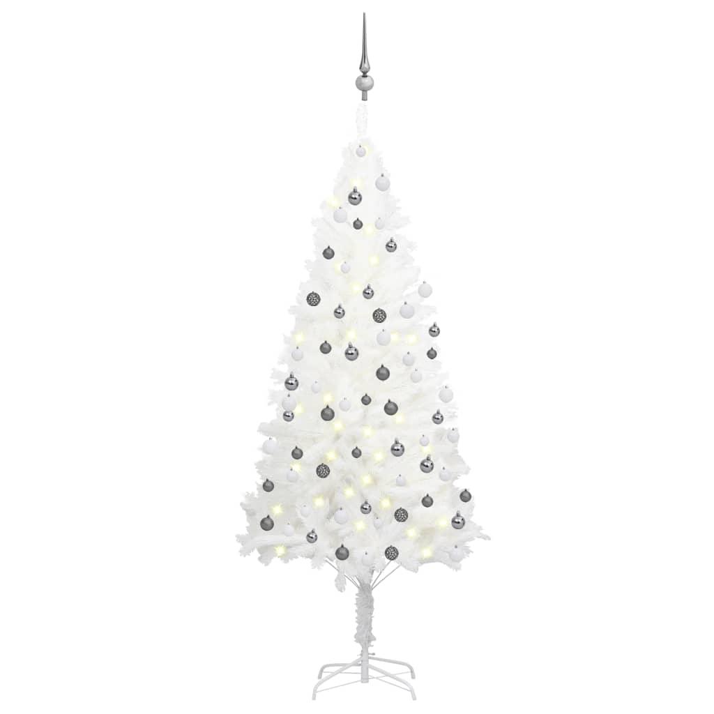 Artificial Christmas Tree with LEDs&Ball Set White 70.9" - vidaXL - 3077720 - Set Shop and Smile