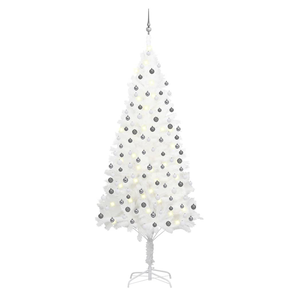 Artificial Christmas Tree with LEDs&Ball Set White 94.5