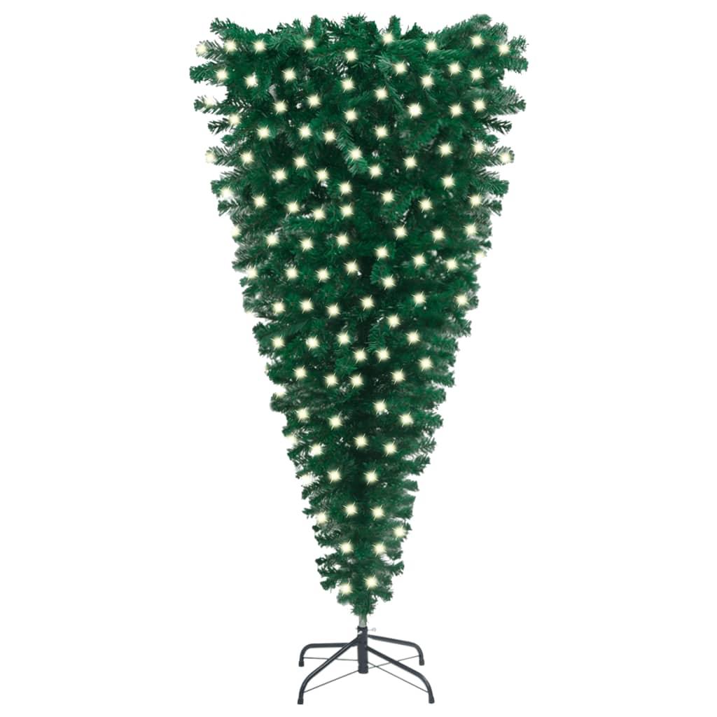 Upside-down Artificial Christmas Tree with LEDs Green 94.5" - vidaXL - 3077977 - Set Shop and Smile
