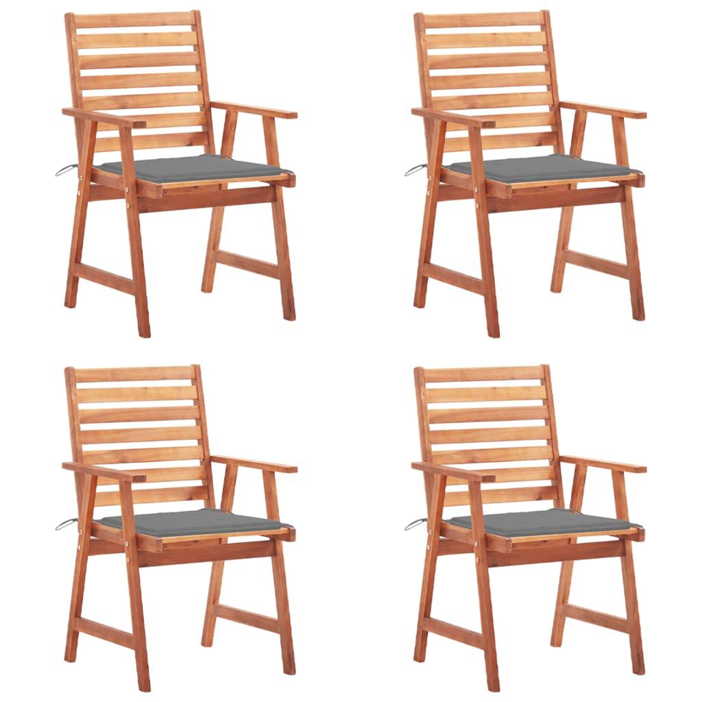 Patio Dining Chairs 4 pcs with Cushions Solid Acacia Wood - vidaXL - 3078321 - Set Shop and Smile