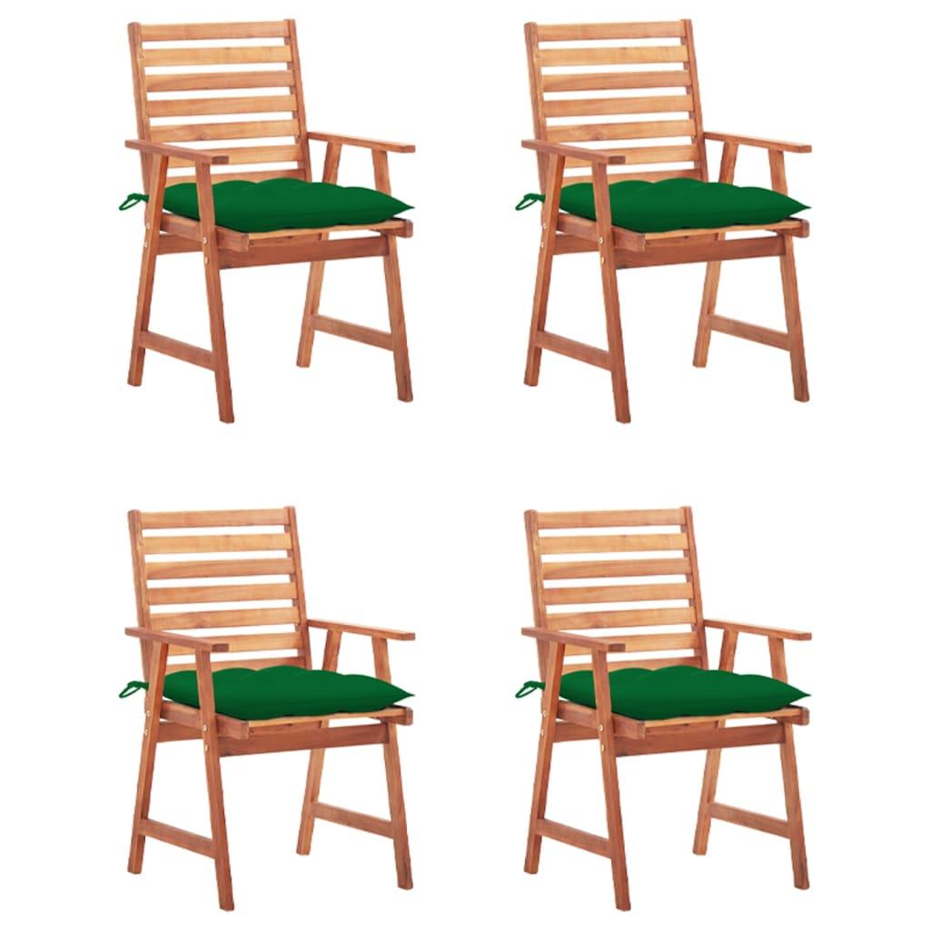 Patio Dining Chairs 4 pcs with Cushions Solid Acacia Wood - vidaXL - 3078340 - Set Shop and Smile
