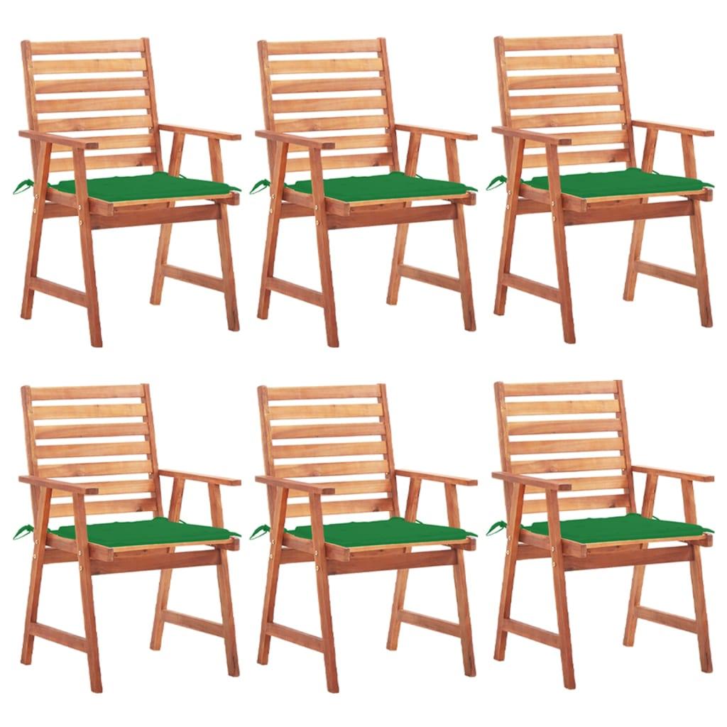 Patio Dining Chairs 6 pcs with Cushions Solid Acacia Wood - vidaXL - 3078352 - Set Shop and Smile