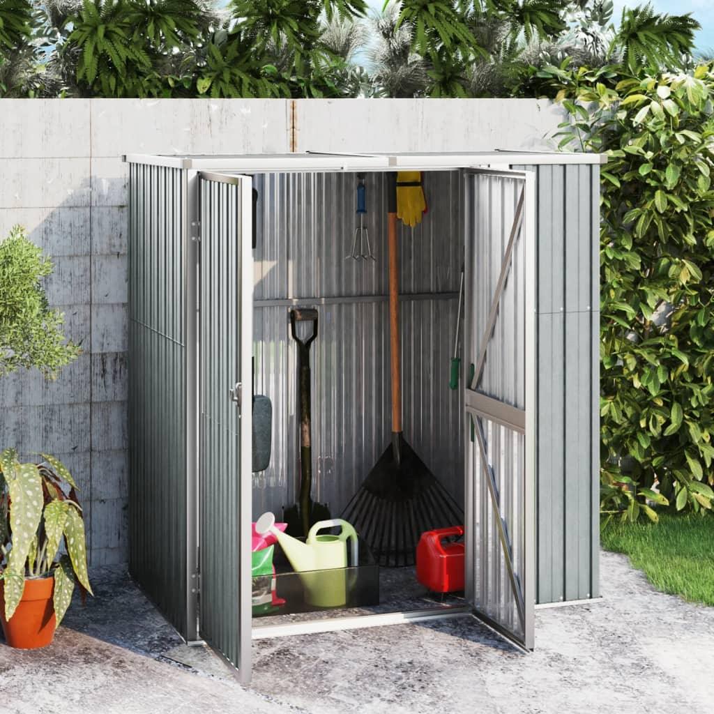 Garden Tool Shed Gray 63.4"x35"x63.4" Galvanized Steel - vidaXL - 316210 - Set Shop and Smile