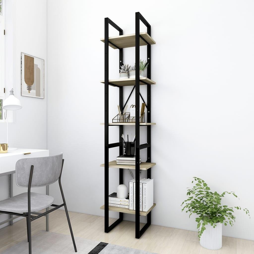 5-Tier Book Cabinet Sonoma Oak 15.7