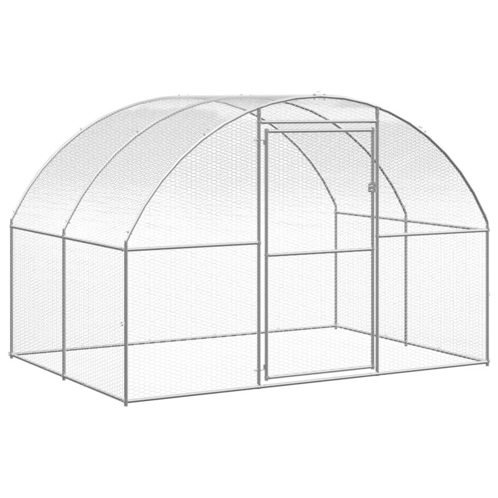 Outdoor Chicken Coop 9.8'x6.6'x6.6' Galvanized Steel