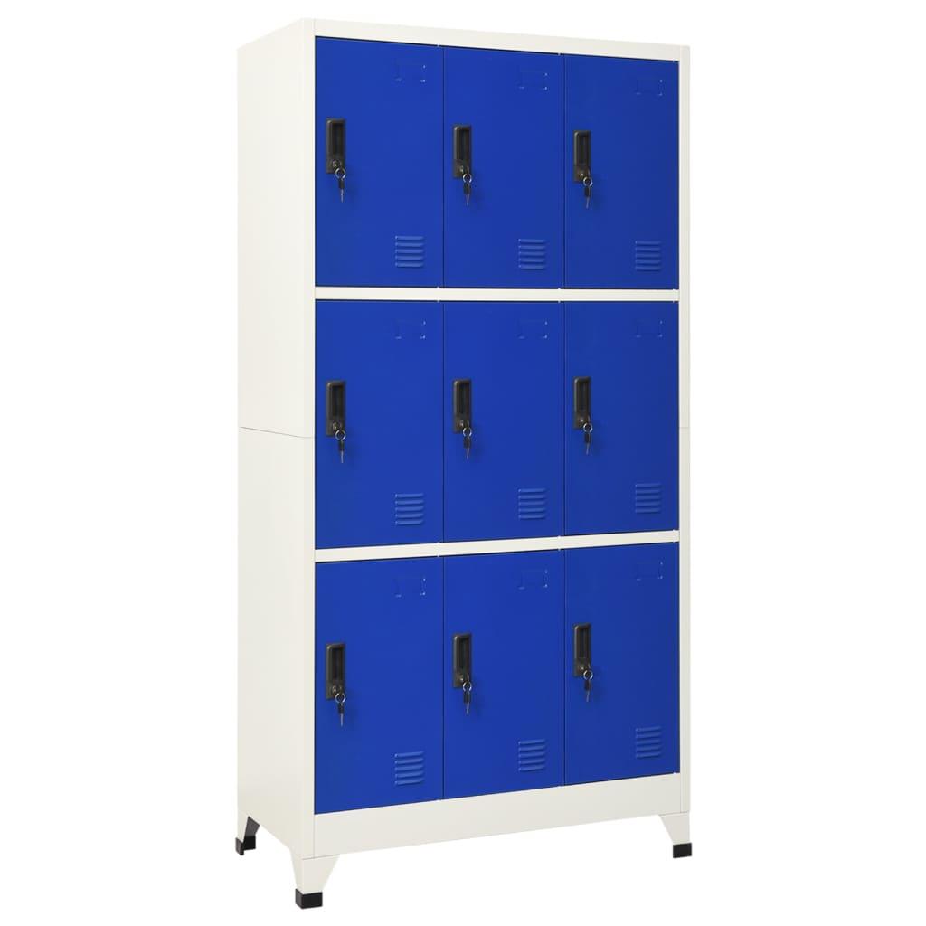 Locker Cabinet Gray and Blue 35.4