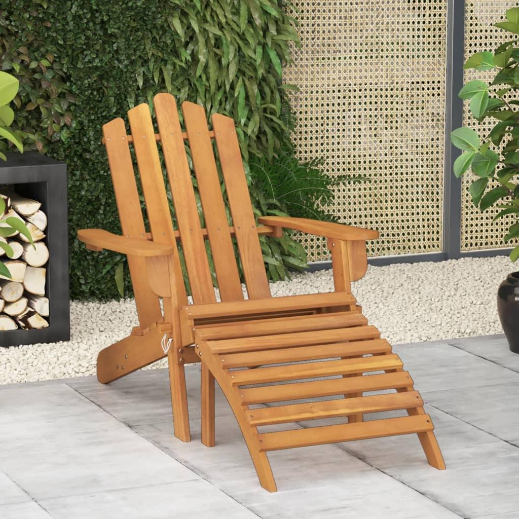 Patio Adirondack Chair with Footrest Solid Wood Acacia - vidaXL - 316831 - Set Shop and Smile