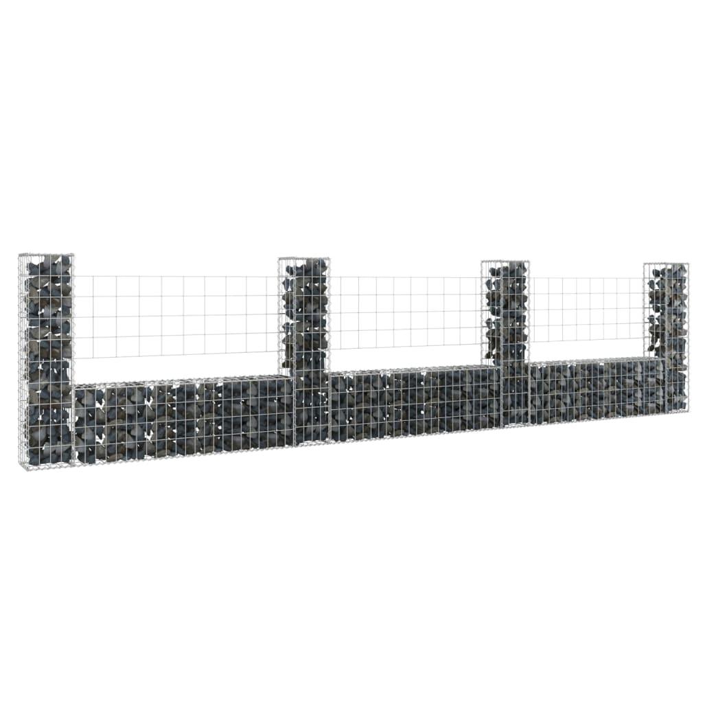 U-shape Gabion Basket with 4 Posts Iron 149.6