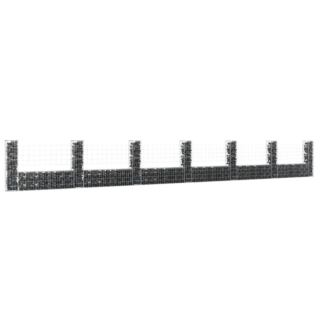 U-shape Gabion Basket with 7 Posts Iron 291.3