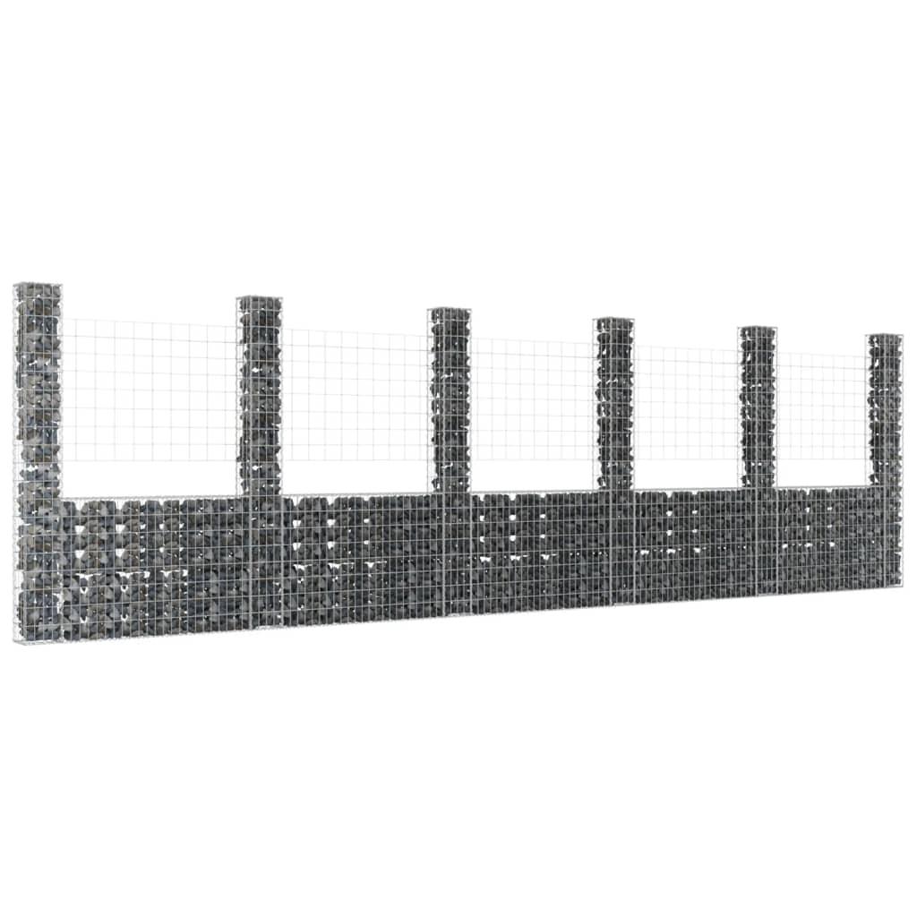 U-shape Gabion Basket with 6 Posts Iron 244.1