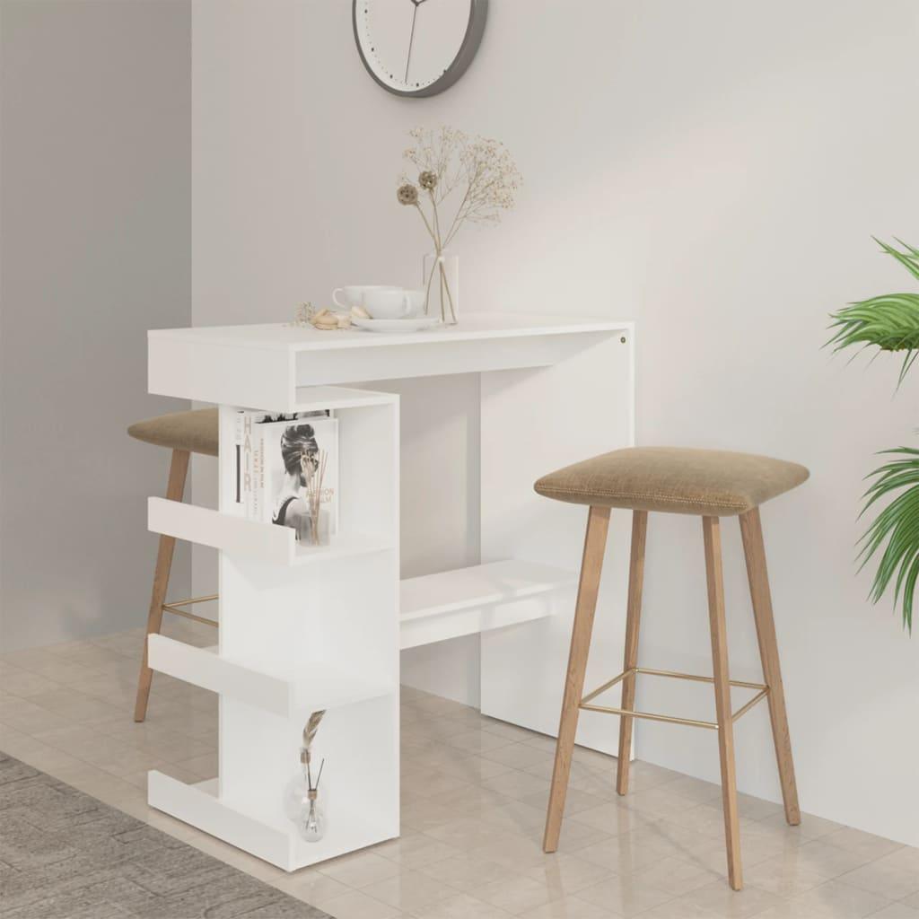 Bar Table with Storage Rack White 39.4