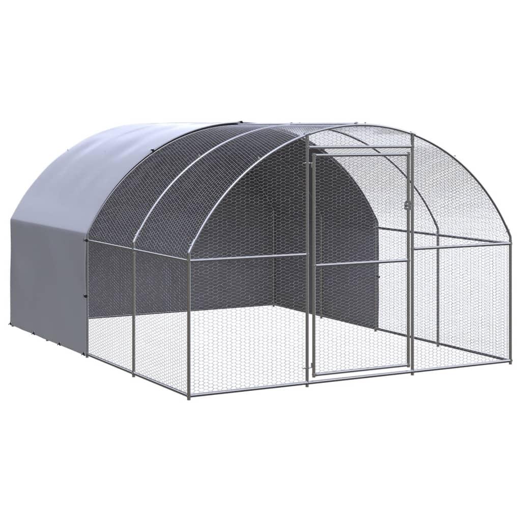 Outdoor Chicken Coop 9.8'x13.1'x6.6' Galvanized Steel - vidaXL - 3095464 - Set Shop and Smile