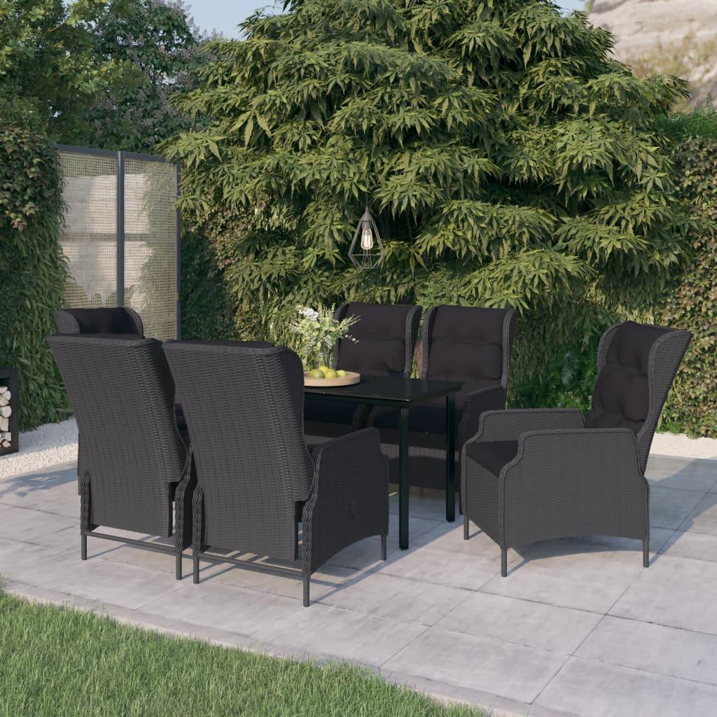 7 Piece Patio Dining Set Dark Gray